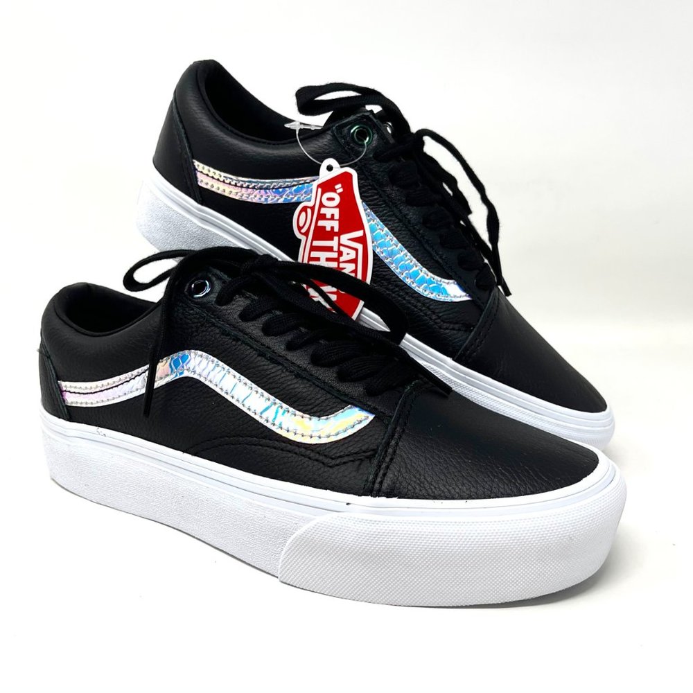 Vans Old Skool Platform Skate Casual Black Shoes Womens Size Leather VN0A5KRG98E - Picture 9 of 11